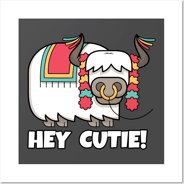 Hey Cutie! Funny Yak Wall Art by ArticaDesign